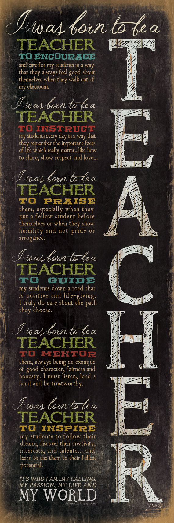 i was born to be a teacher poster